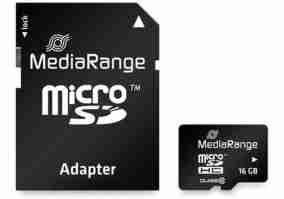Карта пам'яті MediaRange 16 GB microSDHC class 10 + SD adapter MR958