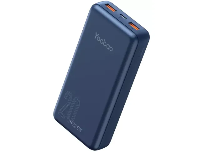 Зовнішній акумулятор (павербанк) Yoobao 2D 20000 mAh 22.5W Blue