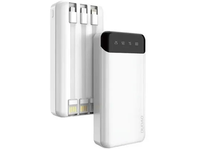 Зовнішній акумулятор (Power Bank) Dudao 20000mAh K6Pro Сables USB-C/microUSB/Lightning (6973687243432)