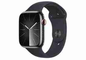 Смарт-часы Apple Watch Series 9 GPS + Cellular 41mm Graphite S. Steel Case w. Midnight Sport Band - S/M (MRJ83)