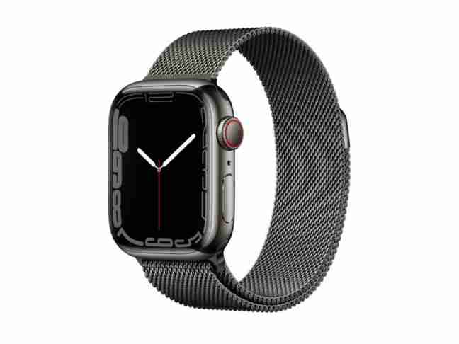 Смарт-годинник Apple Watch Series 7 GPS + Cellular 41mm Graphite Stainless Steel Case with Graphite Milanese Loop (MKHK3)