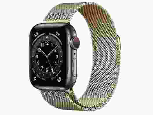Смарт-часы Apple Watch Series 6 GPS + Cellular 40mm Graphite S. Steel Case w. Gold Milanese Loop (M0DF3/M0DW3)