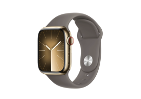 Смарт-годинник Apple Watch Series 9 GPS + Cellular 41mm Gold S. Steel Case w. Clay S. Band - S/M (MRJ53)