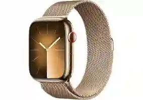 Смарт-годинник Apple Watch Series 9 GPS + Cellular 45mm Gold S. Steel Case w. Gold Milanese Loop (MRMU3)