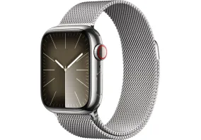 Смарт-часы Apple Watch Series 9 GPS + Cellular 41mm Silver S. Steel Case w. Silver Milanese Loop (MRJ43)