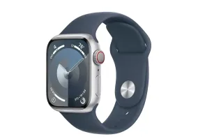 Смарт-годинник Apple Watch Series 9 GPS + Cellular 41mm Silver Alu. Case w. Storm Blue S.Band - S/M (MRHV3)