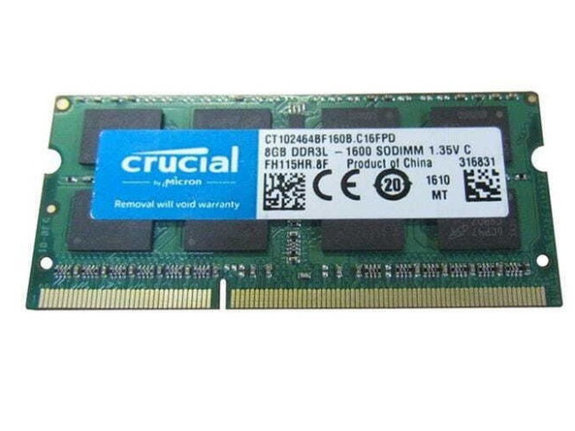 Модуль пам'яті Crucial 8 GB SO-DIMM DDR3L 1600 MHz (CT102464BF160B.C16FPD)