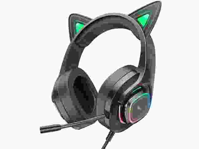 Навушники з мікрофоном Hoco W107 Cute Cat Ears Elf (W107B) (6931474791269)