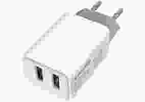 Мережевий зарядний пристрій ColorWay 2 USB AUTO ID 2.1A (10W) White (CW-CHS015-WT)