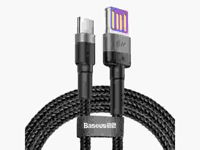 Кабель USB Type-C BASEUS Cafule HW Quick Charging Data cable For Type-C 40W 1m Gray Black (CATKLF-PG1)