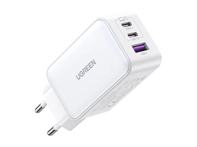 Мережевий зарядний пристрій UGREEN CD224 Nexode GaN 65W Charger White (15334)