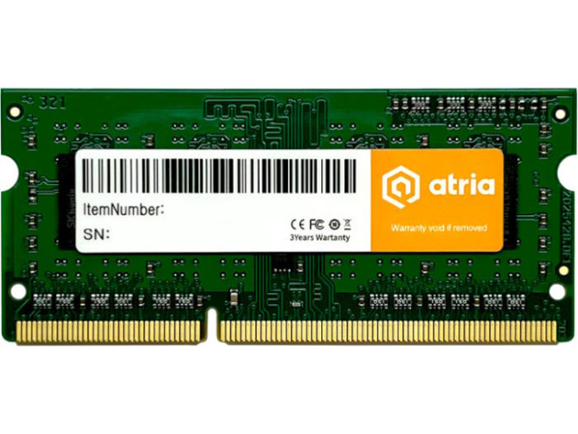 Пам'ять для ноутбуків ATRIA 4 GB SO-DIMM DDR3 1600 MHz (UAT31600CL11SLK1/4)