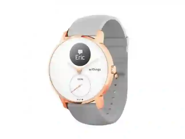 Смарт-годинник Withings Steel HR Watch 36mm White/Rose Gold with Grey Silicone Band