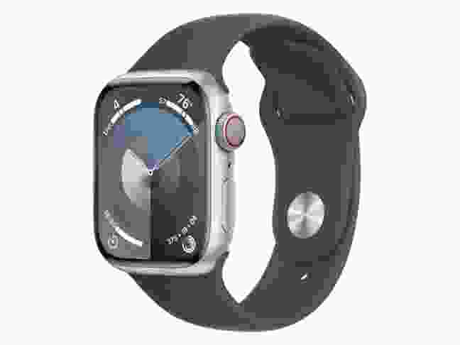 Смарт-годинник Apple Watch Series 9 GPS + Cellular 45mm Silver Alu. Case w. Storm Blue S. Band - M/L (MRMH3)