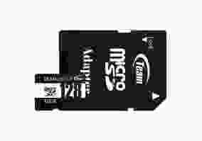Карта памяти Team 128GB MicroSDHC UHS-I Class 10  Black + SD adapter (TUSDX128GCL10U03)