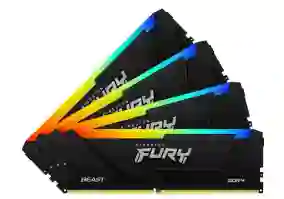 Память для настольных компьютеров Kingston Fury Beast DDR4 RGB 4x16Gb KF436C18BB2AK4/64