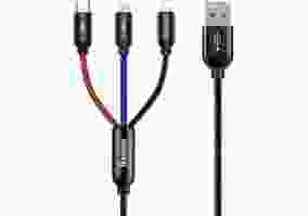 Кабель Lightning / USB Type-C / Micro USB BASEUS Three Primary Colors USB Type-C+Lightning+microUSB 120cm 3.5A (CAMLT-BSY01)
