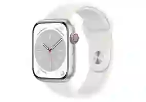 Смарт-годинник Apple Watch Series 8 GPS + Cellular 41mm Silver Aluminum Case with White Sport Band - S/M (MP4E3)