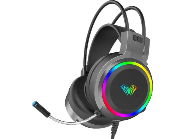 Наушники с микрофоном Aula S608 Wired Gaming Headset Black (6948391235509)