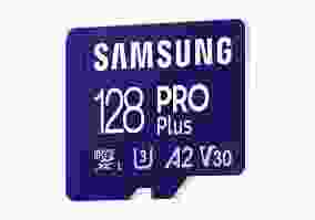 Карта пам'яті Samsung PRO Plus microSDXC 128GB UHS-I U3 V30 A2 + SD адаптер (MB-MD128SA/EU)