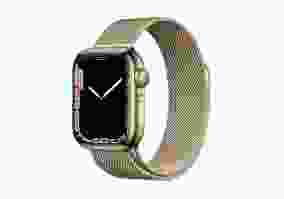 Смарт-годинник Apple Watch Series 7 GPS + Cellular 41mm Gold Stainless Steel Case with Gold Milanese Loop (MKHH3)