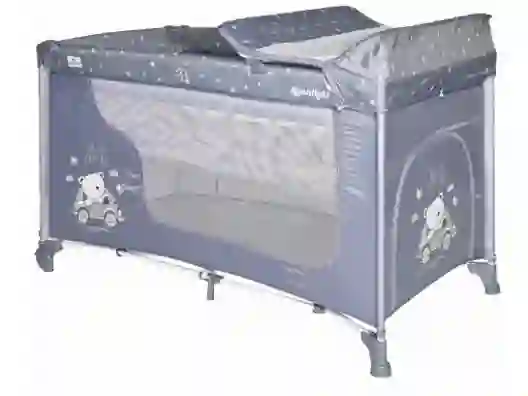 Кровать-манеж 2 в 1 Lorelli Moonlight 2L (silver blue car)