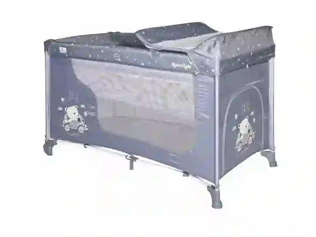 Кровать-манеж 2 в 1 Lorelli Moonlight 2L (silver blue car)