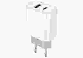 Мережевий зарядний пристрій Golf GF-U15 1xUSB-C, 1xUSB-A, PD20W, QC3.0 White