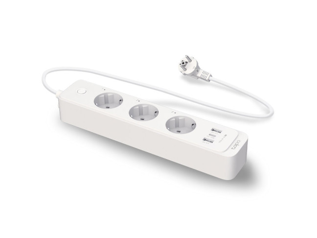 Сетевой фильтр-удлинитель TP-LINK TAPO P300 Smart Wi-Fi Power Strip White, 3 розетки, 1xUSB-C, 2xUSB, 1.5м