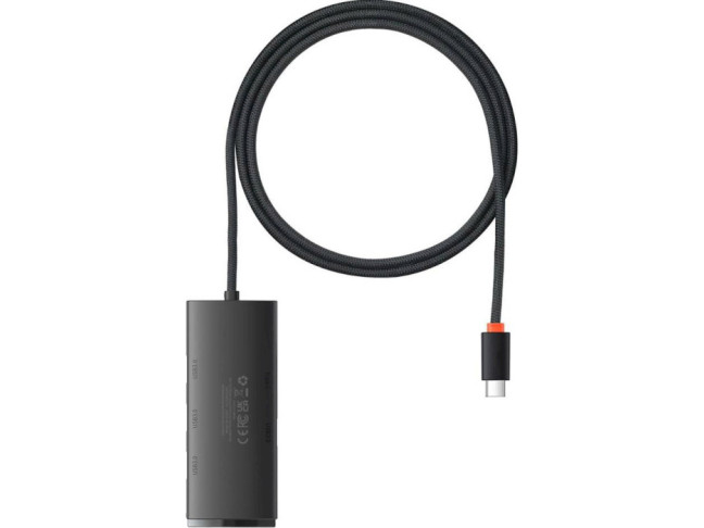 Мультипортовый адаптер BASEUS Lite Series 4-Port Type-C HUB 1m Black (WKQX030401)
