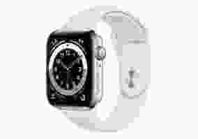 Смарт-годинник Apple Watch Series 6 GPS + Cellular 40mm Silver Stainless Steel Case w. White Sport B. (M02U3)