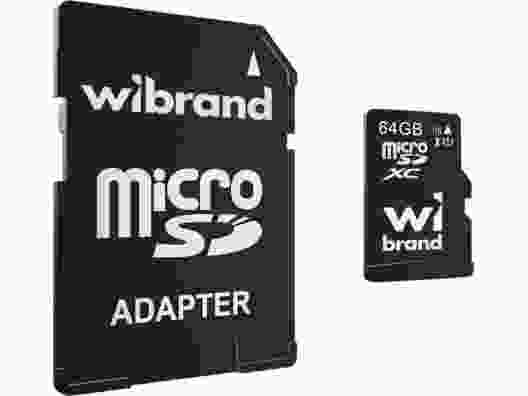 Карта памяти Wibrand 64 GB mictoSD UHS-I Class 10 (WICDXU1/64GB-A)