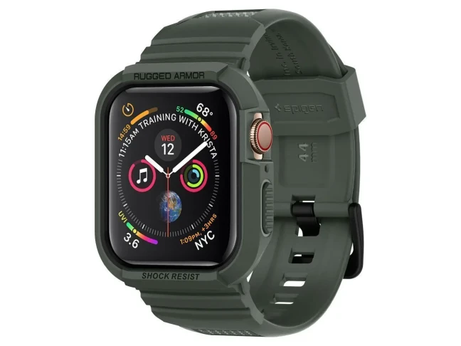 Чехол и ремешок Spigen Rugged Armor Pro 2 in 1 для Apple Watch 45mm/44mm Military Green (062CS26016)