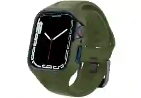 Чехол и ремешок Spigen Liquid Air Pro для Apple Watch 45mm Moss Green (ACS04408)