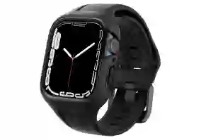 Чехол и ремешок Spigen 2 in 1 Liquid Air Pro для Apple Watch 45mm Black (ACS04182)