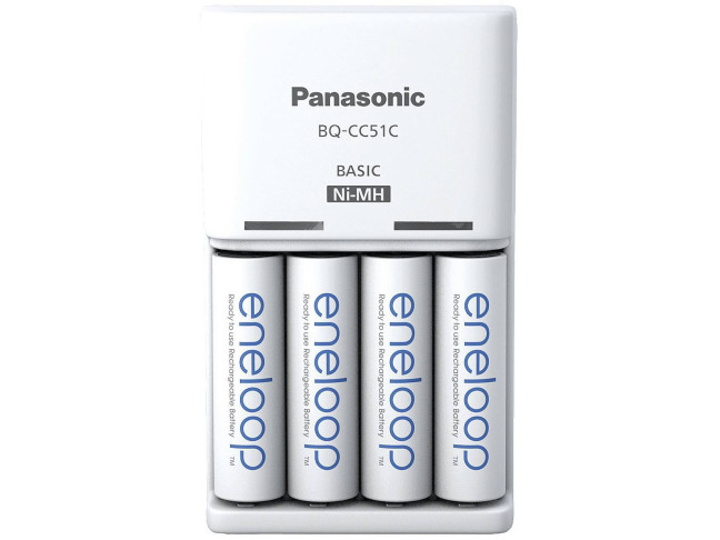 Зарядний пристрій Panasonic Basic Charger + Eneloop 4xAAA 800 mAh NI-MH (K-KJ51MCD04E