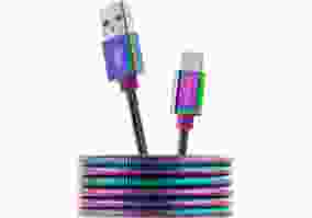 Кабель Type-C Canyon Metal Shell USB2.0 AM/CM Rainbow 1.2m (CNS-USBC7RW)