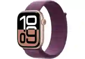 Смарт-часы Apple Watch Series 10 GPS 46mm Rose Gold Aluminum Case w. Plum Sport Loop (MWWV3)