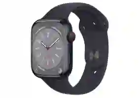 Смарт-годинник Apple Watch Series 8 GPS + Cellular 45mm Midnight Aluminum Case w. Midnight S. Band S/M (MNVJ3)