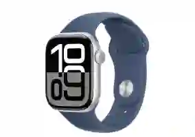 Смарт-годинник Apple Watch Series 10 GPS + Cellular 46mm Silver Alu. Case w. Denim Sport Band - S/M (MWY03)