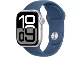 Смарт-годинник Apple Watch Series 10 GPS + Cellular 46mm Silver Alu. Case w. Denim Sport Band - M/L (MWY13)