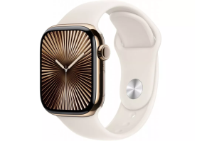 Смарт-годинник Apple Watch Series 10 GPS + Cellular 42mm Gold Titanium Case w. Starlight Sport Band - M/L (MX073)