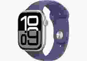 Смарт-годинник Apple Watch Series 10 GPS + Cellular 42mm Silver Alu. Case w. Denim Sport Band - S/M (MWX33)