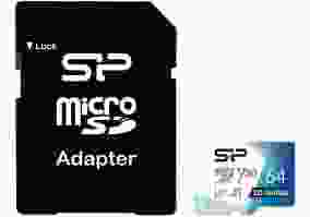 Карта пам'яті Silicon Power 64 GB microSDHC Class 10 UHS-1 (U3) V30 SuperiorProColor + SD adapter SP064GBSTXDU3V20AB