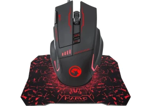 Комплект (мышь + коврик) Marvo G909L USB G1 Black (G909L+G1)