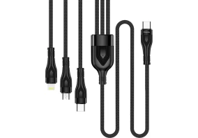 Кабель ColorWay USB Type-C / Micro USB / Lightning  USB Type-C to 3 in 1 Lightning/MicroUSB/USB Type-C 60W 1.2m Black (CW-CBPDU3060-BK)