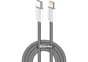 Кабель ColorWay USB Type-C to Lightning 27W 1m Black (CW-CBPDCL061-BK)