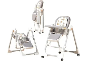Стульчик-шезлонг для кормления 2в1 Kidilo BabyChair Z901 Grey