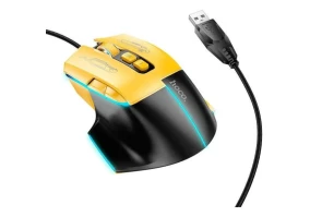 Мышка Hoco GM31 Overlord Luminous Black&Yellow (6942007629201)