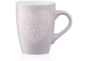 Чашка для чая Ardesto Heart 330 мл серая AR3467GR